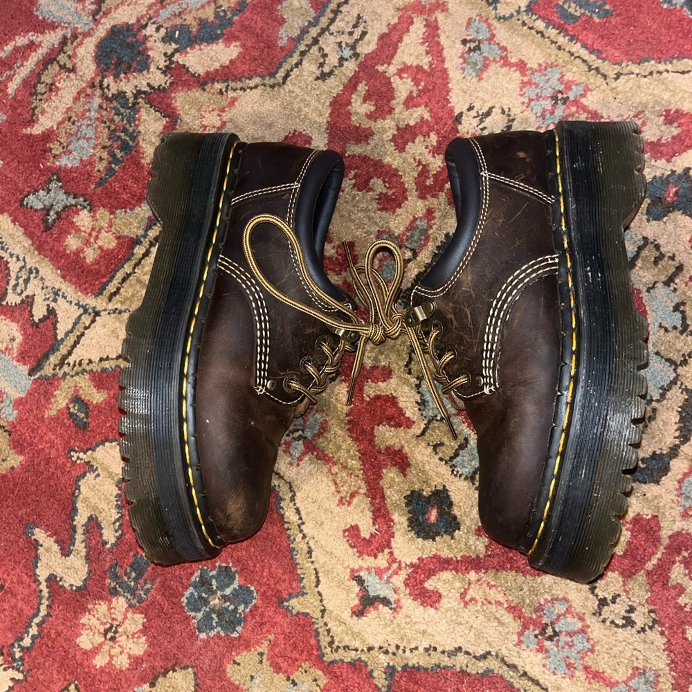 8053 arc crazy horse leather platform casual shoes